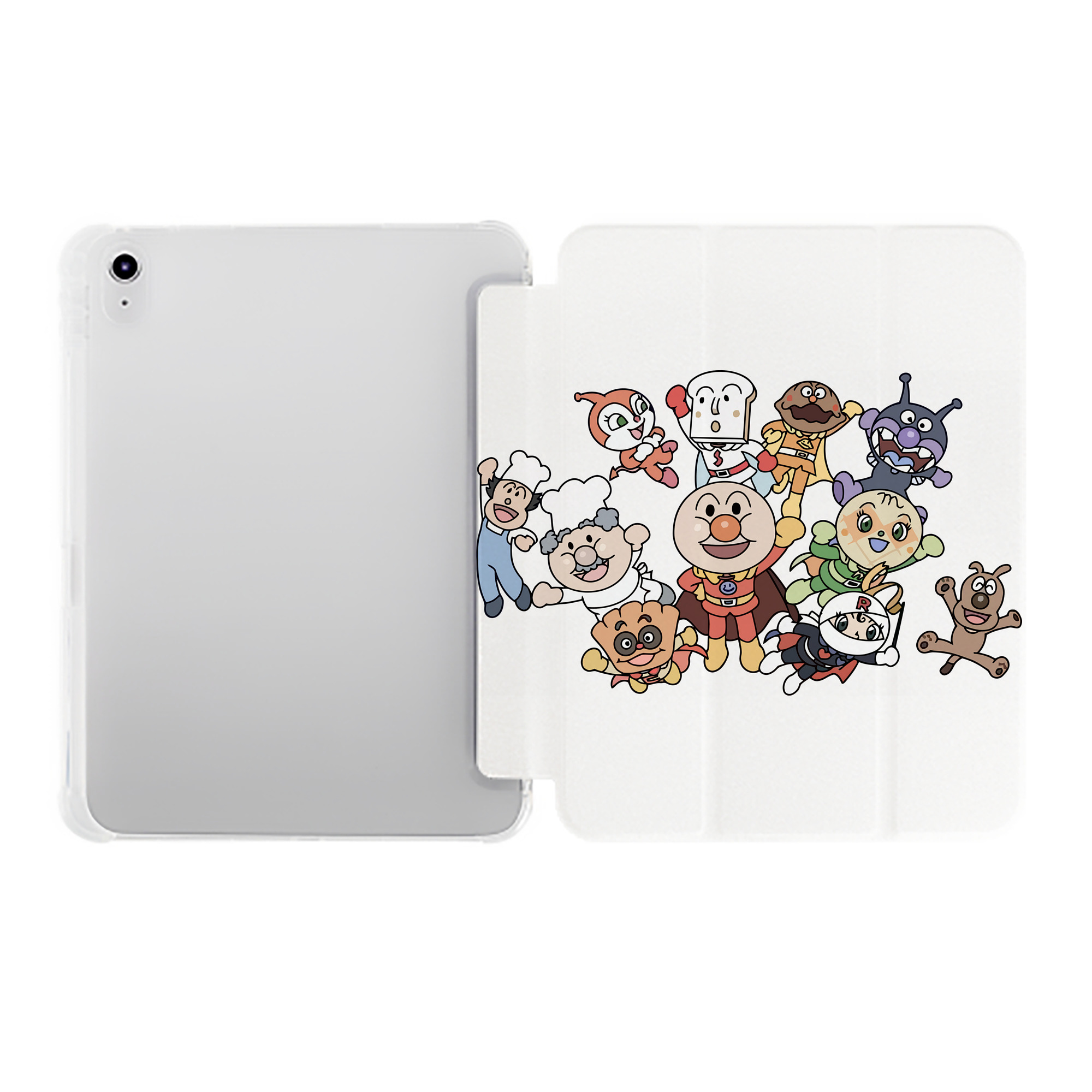 （画像用） アンパンマン Anpanman IPad ケース ペン収納付き 三つ折りスタンド PUレザー×シリコン 対応機種9.5/10.5/10.9インチ